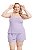 Baby Doll Labella Plus Size em Suede Canelado com Renda para Dormir - Imagem 1