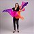 Par Fan Véu Leque Degrade Cores Dança do Ventre - Roxo, rosa e laranja. - Imagem 4