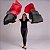 Par Fan Véu Leque Degrade Vermelho e Preto Dança do Ventre - VFAN-9 - Imagem 1