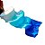 Unidade Fan Véu Leque Degrade Cores Dança do Ventre - Branco, azul claro e azul royal - VFAN-BAA - Imagem 2