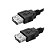Cabo Extensor USB Fêmea/Fêmea, LE8031, Preto, 2 Metros - Imagem 1