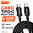 Cabo Tipo C para Tipo C 60W Turbo 1 Metro Reforçado α Gold CB147 Carregamento Rápido - Imagem 1