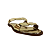 (R531822) Rasteira Tiras Quadradas Ouro Light - Imagem 2