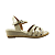 (8454-91355) Sandália Anabela Tiras Off White - Imagem 1