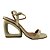 (1526-3231) Sandália Salto Geométrico Metalizado Off White - Imagem 1