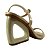 (1526-3231) Sandália Salto Geométrico Metalizado Off White - Imagem 3