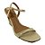 (1526-3231) Sandália Salto Geométrico Metalizado Off White - Imagem 4