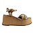 (Z6590-28811) Sandália Plataforma Tramas Naturais Champagne - Imagem 1