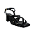(8463-90930) Sandália Salto Bloco Tiras Preto - Imagem 2