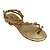 (8165-7100) Sandália Rasteira Aplicações Detalhes Metal Champagne - Imagem 4