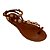 (8165-7100) Sandália Rasteira Aplicações Detalhes Caramelo - Imagem 4