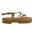 (114-2275) Sandália Flatform Tiras Detalhes Nós  Ouro Light - Imagem 1