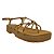 (114-2275) Sandália Flatform Tiras Detalhes Nós  Ouro Light - Imagem 2
