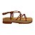 (114-2275) Sandália Flatform Tiras Detalhes Nós  Ambar - Imagem 1