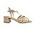 (8433-90254) Sandália Salto Bloco Detalhe Dourado Off White - Imagem 1