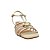 (8433-90254) Sandália Salto Bloco Detalhe Dourado Off White - Imagem 2