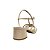 (8433-90254) Sandália Salto Bloco Detalhe Dourado Off White - Imagem 3