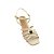 (8433-90254) Sandália Salto Bloco Detalhe Dourado Off White - Imagem 4