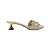 (5391-12188) Tamanco Salto Metalizado Tiras Esferas Douradas Off White - Imagem 1