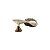 (5391-12188) Tamanco Salto Metalizado Tiras Esferas Douradas Off White - Imagem 3