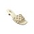(5391-12188) Tamanco Salto Metalizado Tiras Esferas Douradas Off White - Imagem 4