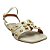 (264200-263) Sandália Rasteira Tiras Em H E Aplicações De Tachas Off White - Imagem 2