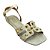 (264200-263) Sandália Rasteira Tiras Em H E Aplicações De Tachas Off White - Imagem 4