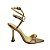 (5387-12226) Sandália Salto Fino Metalizado Tiras Detalhe Ouro - Imagem 1