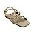(4285Ne) Sandália Tira H Aplicações Douradas Off White - Imagem 2