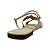 (4285Ne) Sandália Tira H Aplicações Douradas Off White - Imagem 3