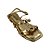 (4285Ne) Sandália Tira H Aplicações Douradas Iron Ouro - Imagem 4