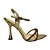 (5387-12228) Sandália Salto Metalizado Tira Brilhosa Torcida Ouro - Imagem 1