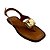 (951946) Sandália Rasteira Detalhe Metálico Central  Ambar - Imagem 4