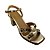 (H031) Sandália Salto Bloco Detalhes Pedrarias Ouro Light - Imagem 4