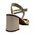 (H031) Sandália Salto Bloco Detalhes Pedrarias Off White - Imagem 3