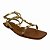 (8166-9000) Sandália Rasteira Metalizada Com Apliques  Metal Champagne - Imagem 2