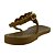(Sr2004) Sandália Rasteira Com Tiras E Aplicações Metalizadas Bronze - Imagem 3