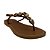 (Sr2004) Sandália Rasteira Com Tiras E Aplicações Metalizadas Café - Imagem 2