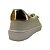 (10189Sd) Tênis Feminino Cadarço Costurado Detalhes Metálicos Off White / Ouro - Imagem 3