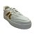 (26122Sd) Tênis Casual Faixas Curvilíneas Metalizadas  Branco/Ouro Light - Imagem 2