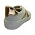 (26122Sd) Tênis Casual Faixas Curvilíneas Metalizadas  Branco/Ouro Light - Imagem 3
