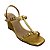 (7099-20602) Sandália Anabela Tiras Ajustáveis Gold - Imagem 2