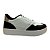 (21114Sd) Tênis Casual Bicolor Detalhe Metálico Branco / Preto - Imagem 1