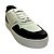 (21114Sd) Tênis Casual Bicolor Detalhe Metálico Branco / Preto - Imagem 2