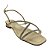 (4158Ae) Sandália Salto Baixo Tiras Cruzadas Strass Off White - Imagem 2