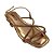 (4158Ae) Sandália Salto Baixo Tiras Cruzadas Strass Cobre - Imagem 4
