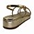 (368200-28) Flatform Com Tiras Em Strass E Fecho Em Fivela Metalizado/Ouro Light - Imagem 3