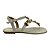 (264200-262) Sandália Rasteira Com Aplicações Redondas Metalizada Off White - Imagem 1