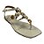 (264200-262) Sandália Rasteira Com Aplicações Redondas Metalizada Off White - Imagem 2