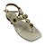 (264200-262) Sandália Rasteira Com Aplicações Redondas Metalizada Off White - Imagem 4